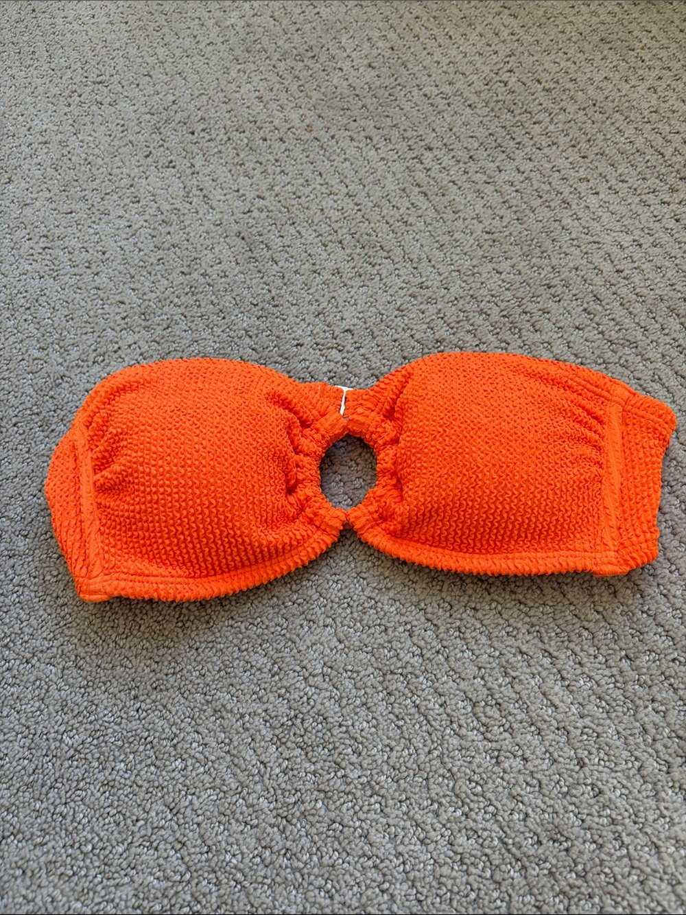 wild fable Neon Orange Bandeau Bikini Top with Ring Detail